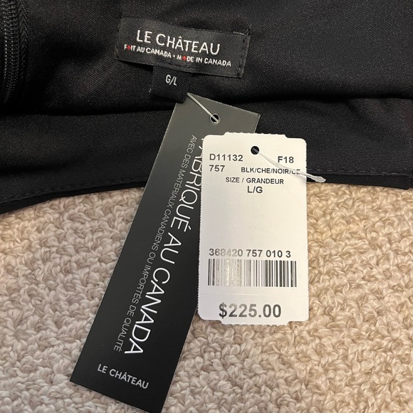 Black floral Le Chateau Formal Dress large Brand New - Picture 5 of 5